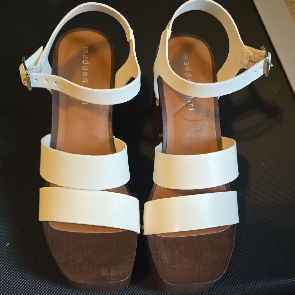 Madden Girl White Platform Sandals